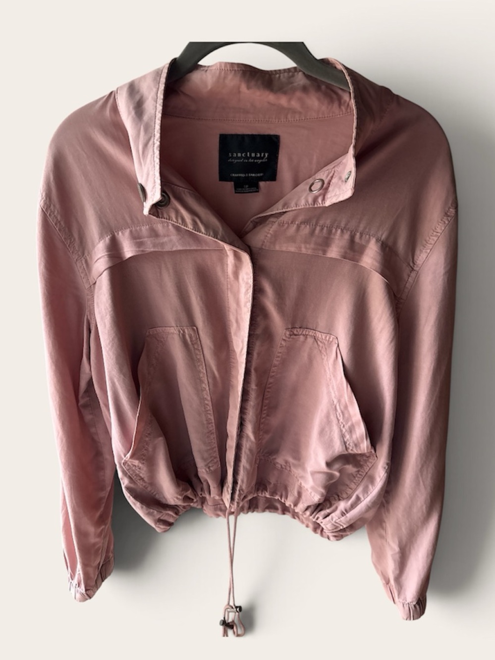 Lucky Brand Dusty Pink Lightweight Bomber Jacket